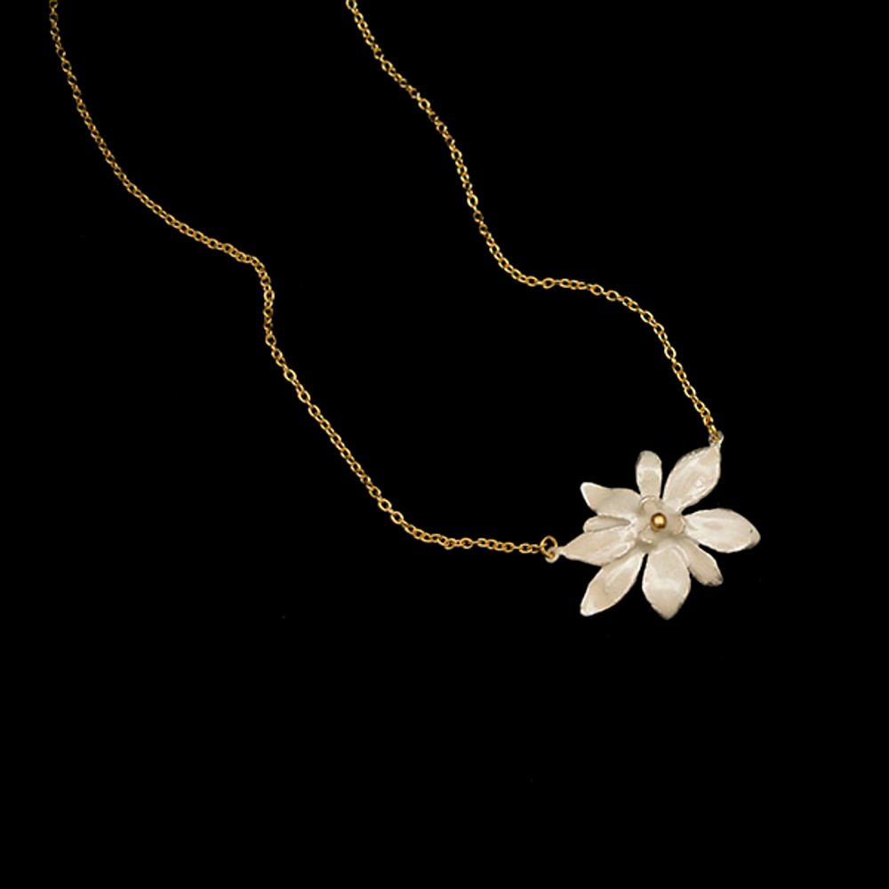 Magnolia Flower 16" Pendant Necklace | Nature Jewelry | Michael Michaud | 9289BZ