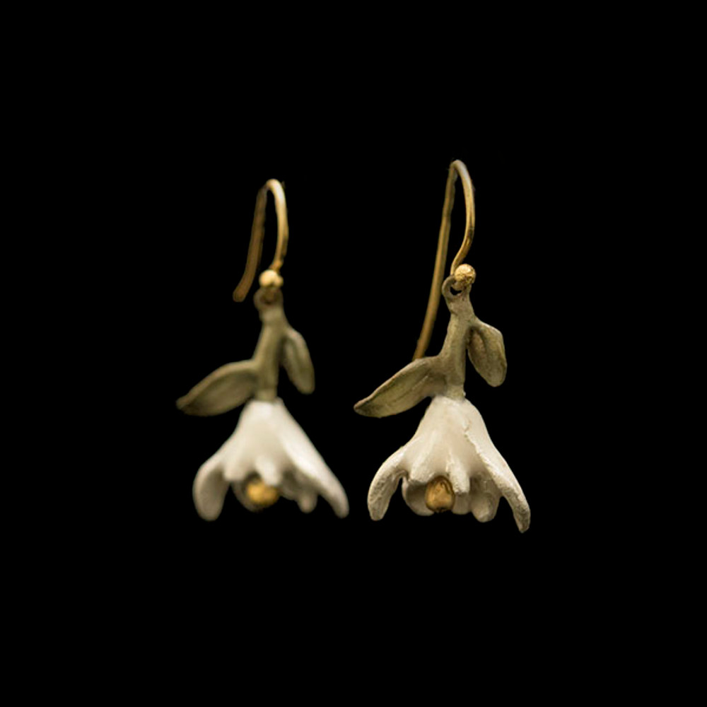 Magnolia Blossom Drop Wire Earrings | Nature Jewelry | Michael Michaud | 3534BZ