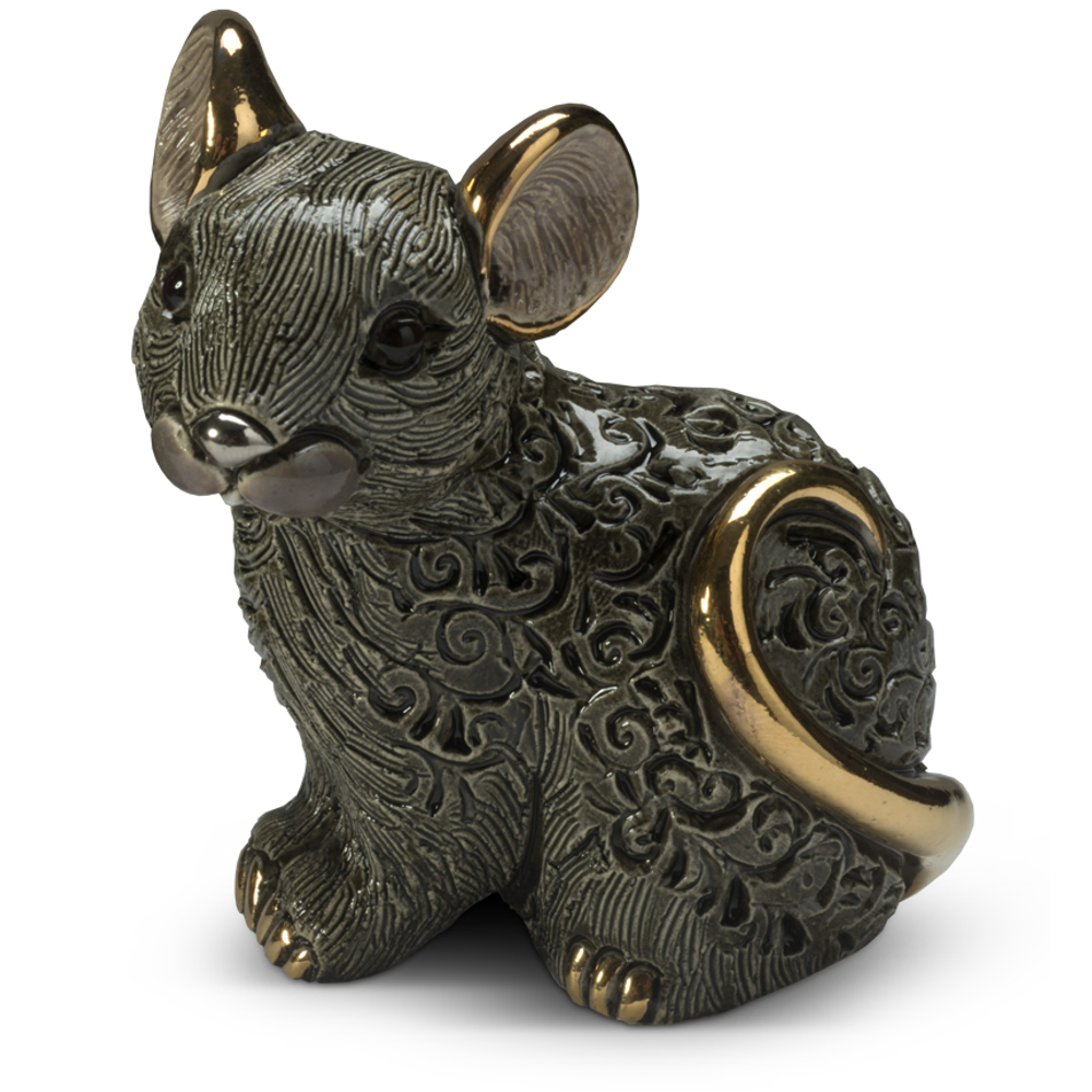 Black Rat Family Ceramic Figurine Set of 2  | De Rosa | F223B-F423B