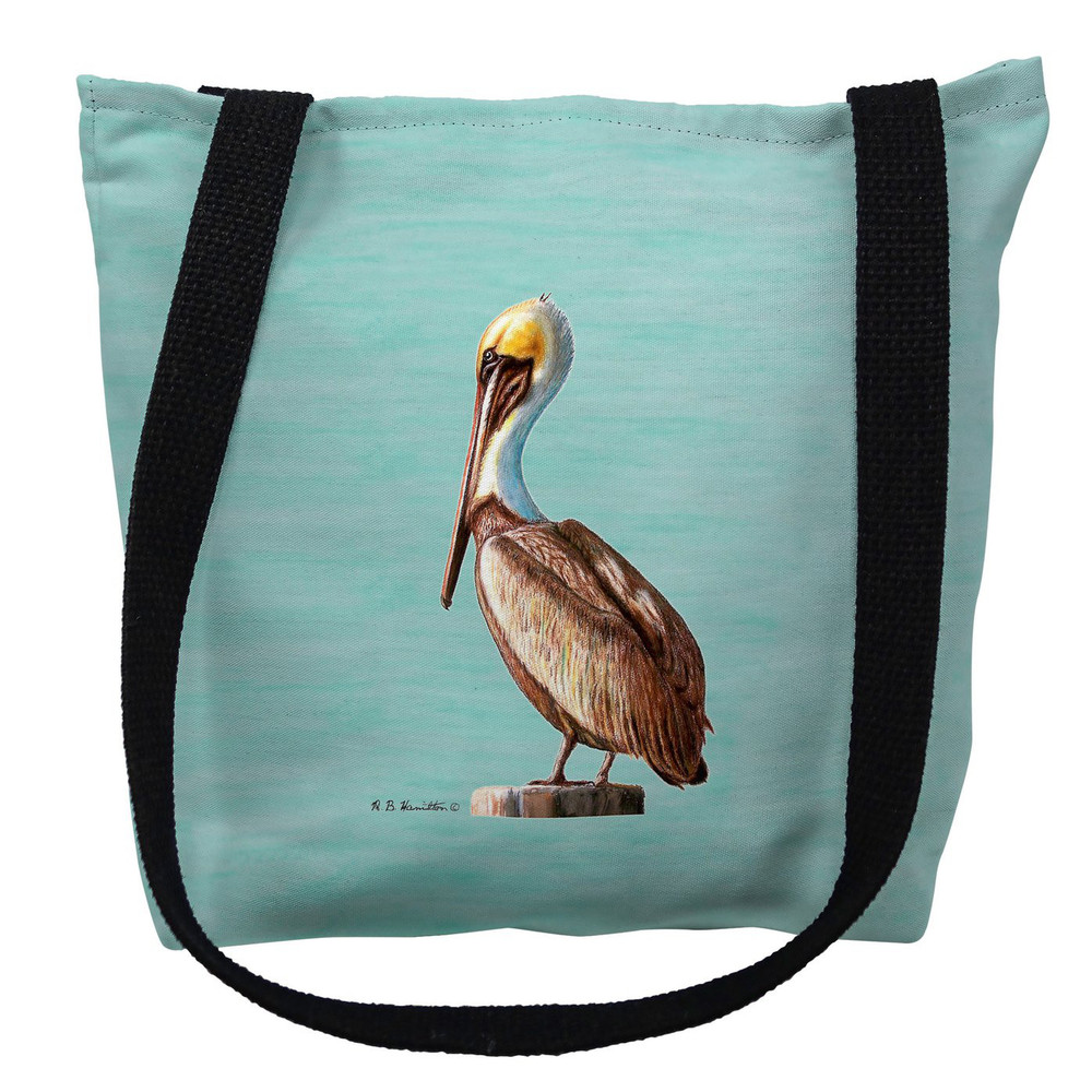 Pelican on Aqua Tote Bag | Betsy Drake | TY035CM