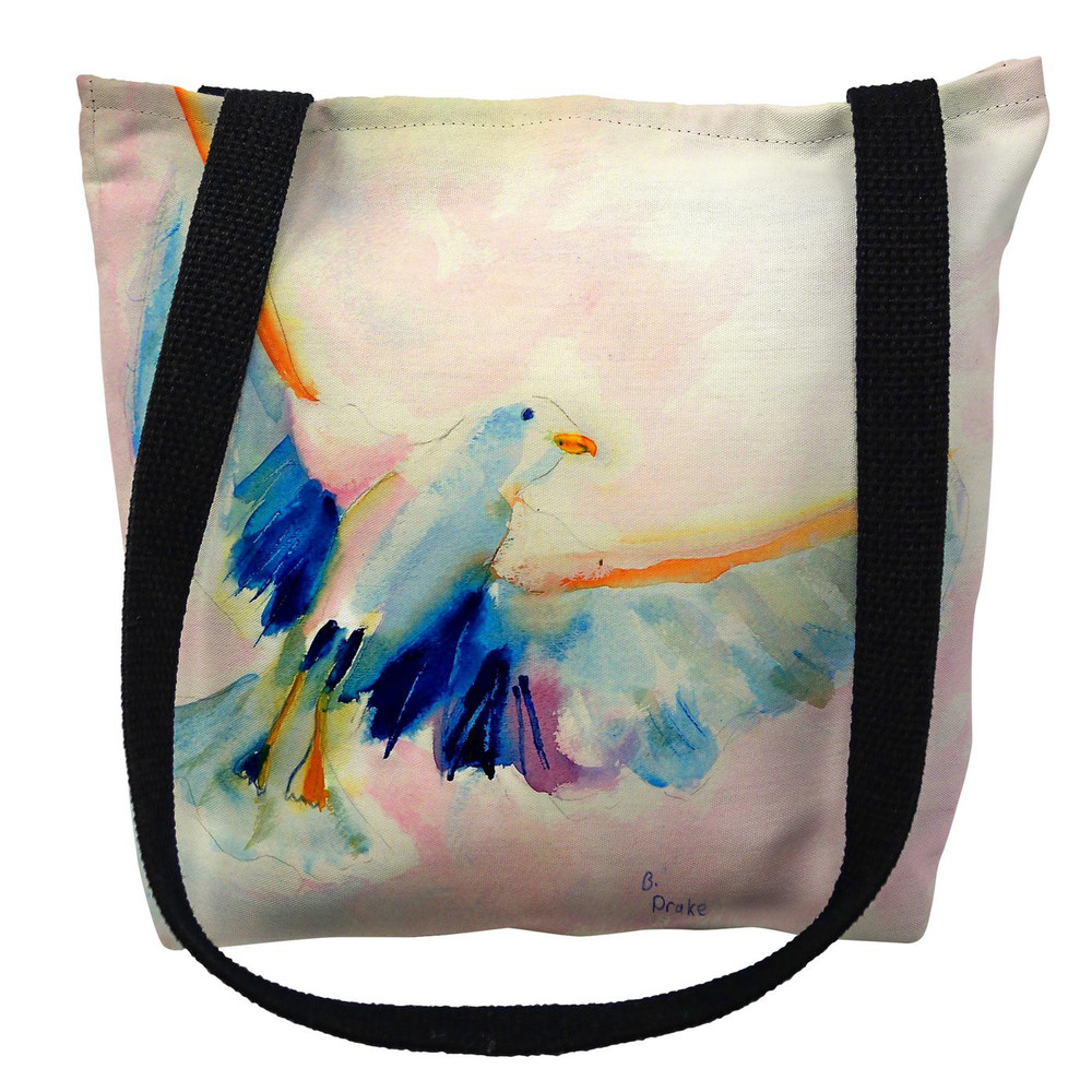 Flying Watercolor Seagull Tote Bag | Betsy Drake | TY135M