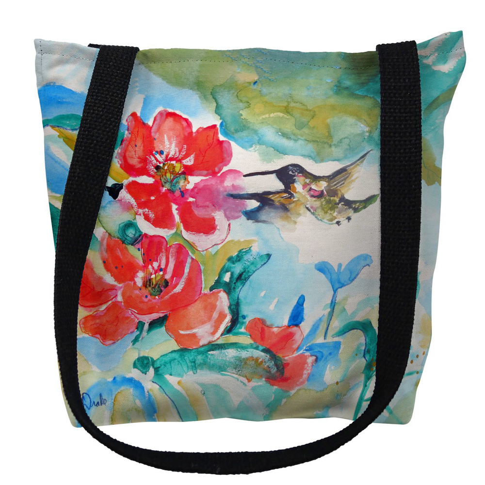 Hummingbird and Red Flower Tote Bag | Betsy Drake | TY1007M
