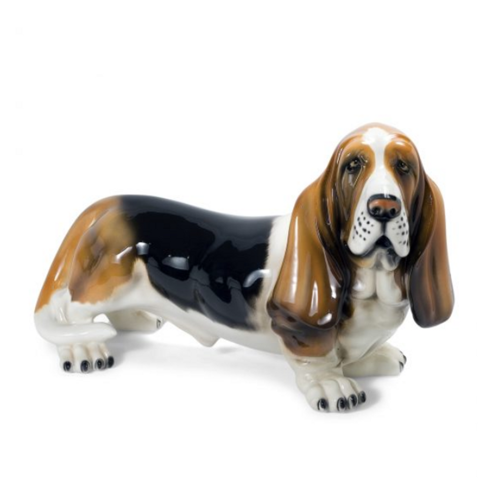 Basset Hound Dog Ceramic Sculpture | Intrada Italy | ANI2325