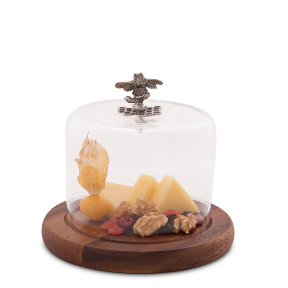 Honeybee Cheese Board with Glass Dome  | Vagabond House | N236HB