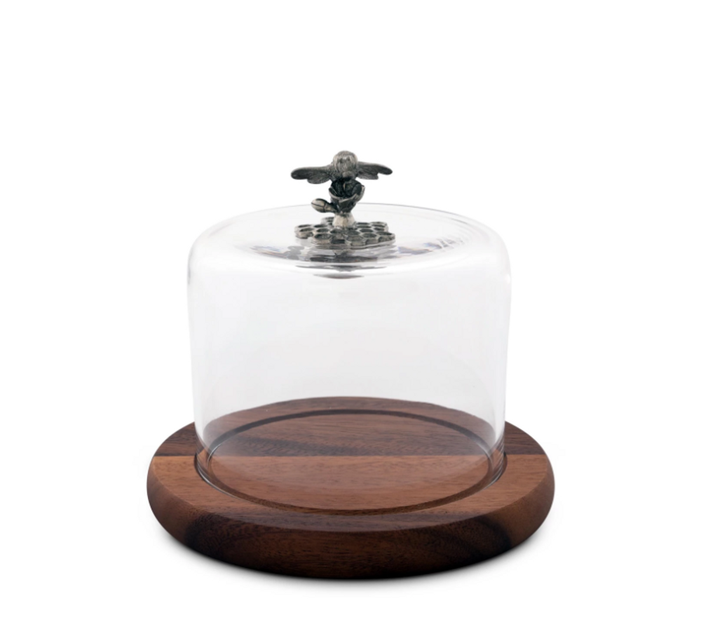 Honeybee Cheese Board with Glass Dome  | Vagabond House | N236HB