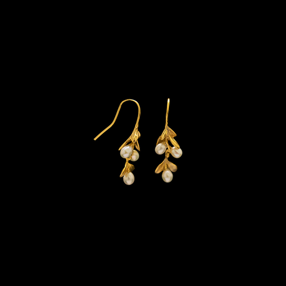 Boxwood Gold Drop Wire Earrings | Michael Michaud | 4247V | Nature Jewelry 