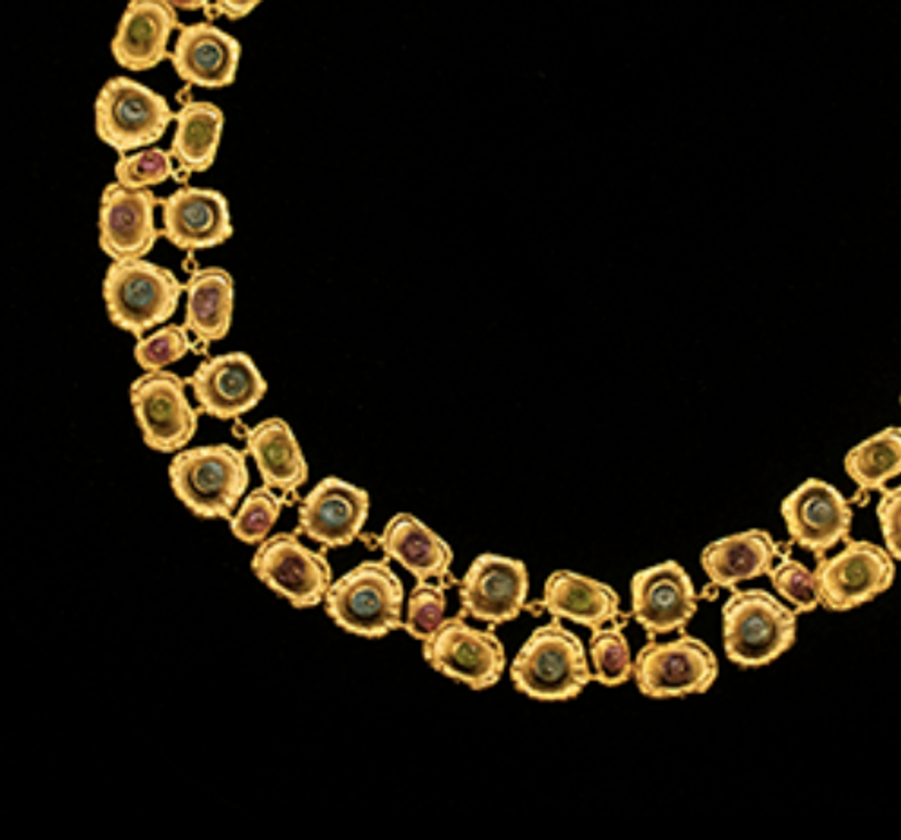 Sea Urchin 16" Adjustable Gold Collar Necklace | Michael Michaud | 7985V | Nature Jewelry 