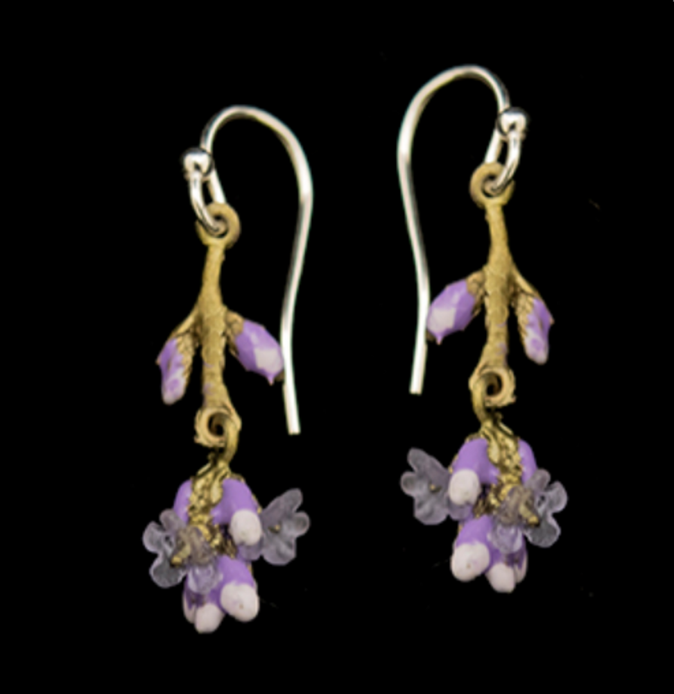 Lavender Dangle Wire Earrings | Michael Michaud | 3569BZ | Nature Jewelry 