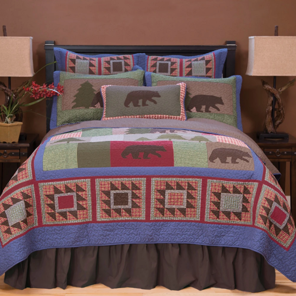 Bear and Basket 4-Piece Queen Quilt Bedding Set | Carstens | JQ341