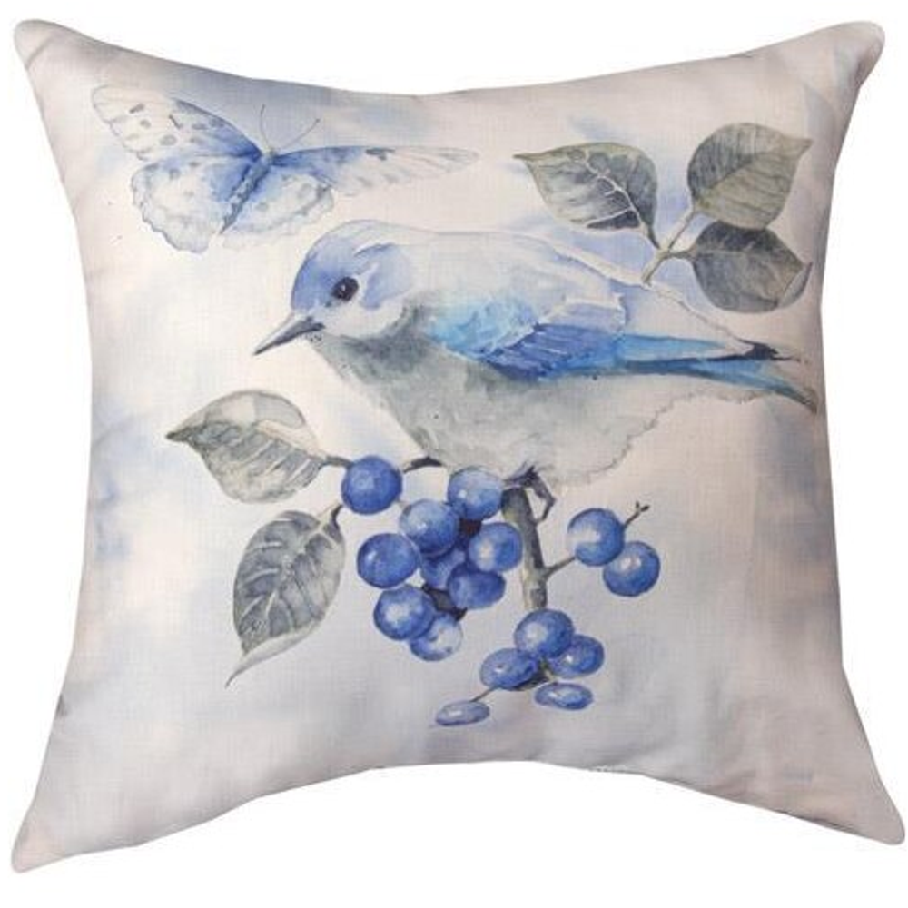 Spring Blue Birds Throw Pillow | SLLSPB