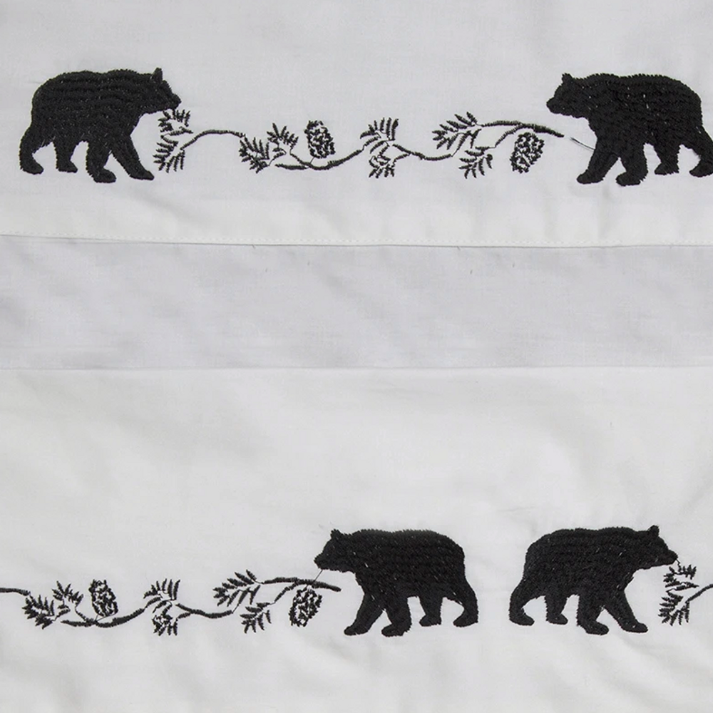 Embroidered Bear Full Cotton Sheet Set | Carstens | JS200-F