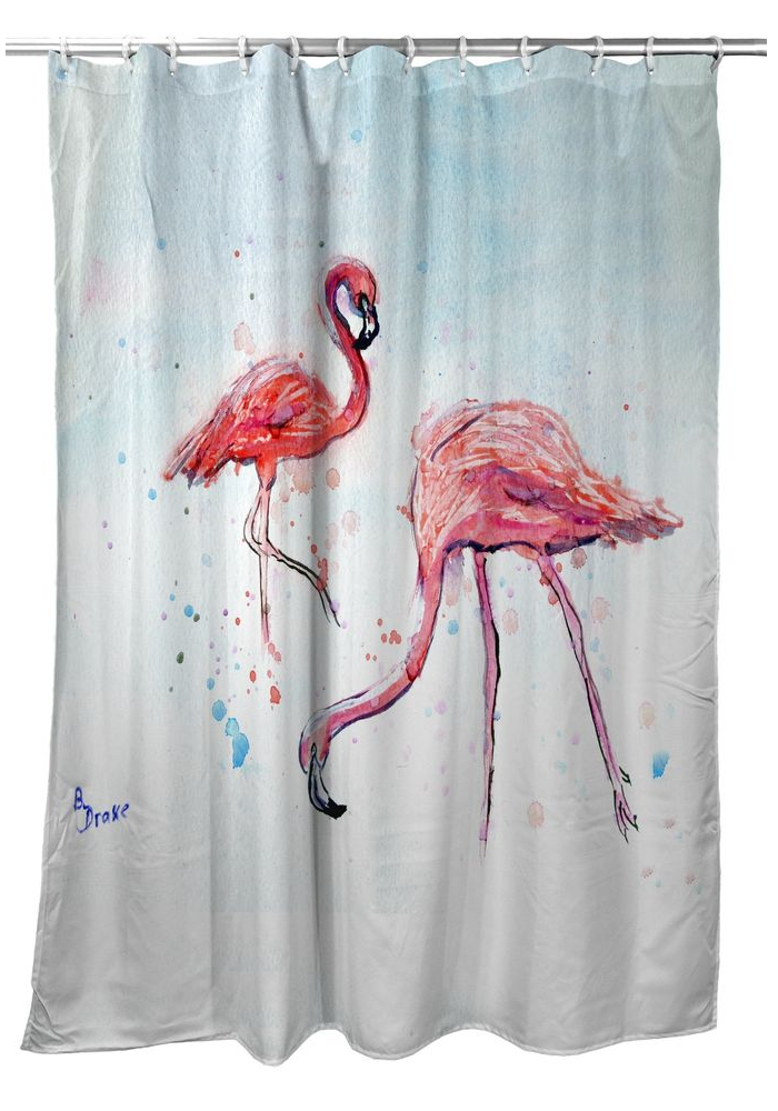 Flamingos Shower Curtain "Betsy's Flamingos" | BDSH636