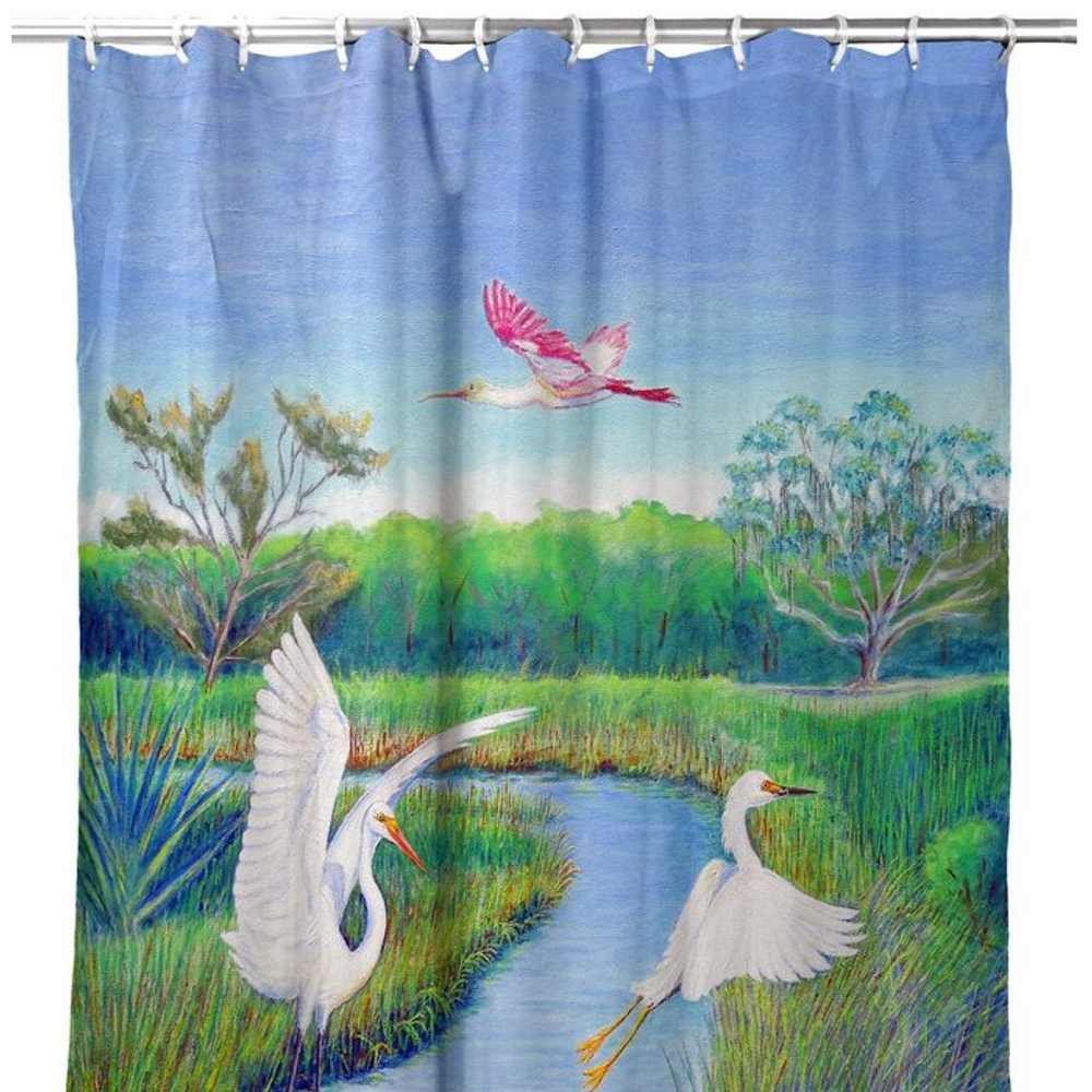 Shorebirds Shower Curtain "Marsh Wings" | BDSH1105