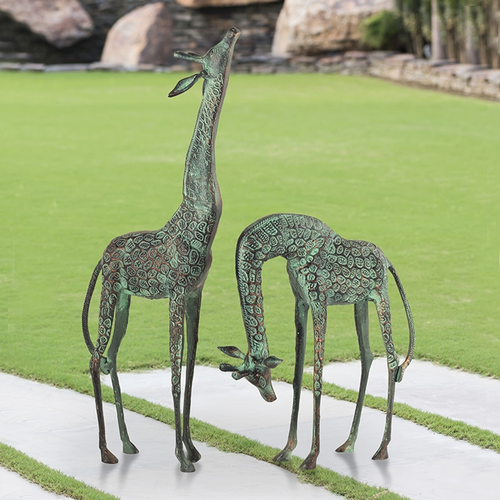 Giraffe Garden Sculpture Pair "Treetopper" | SPI Home