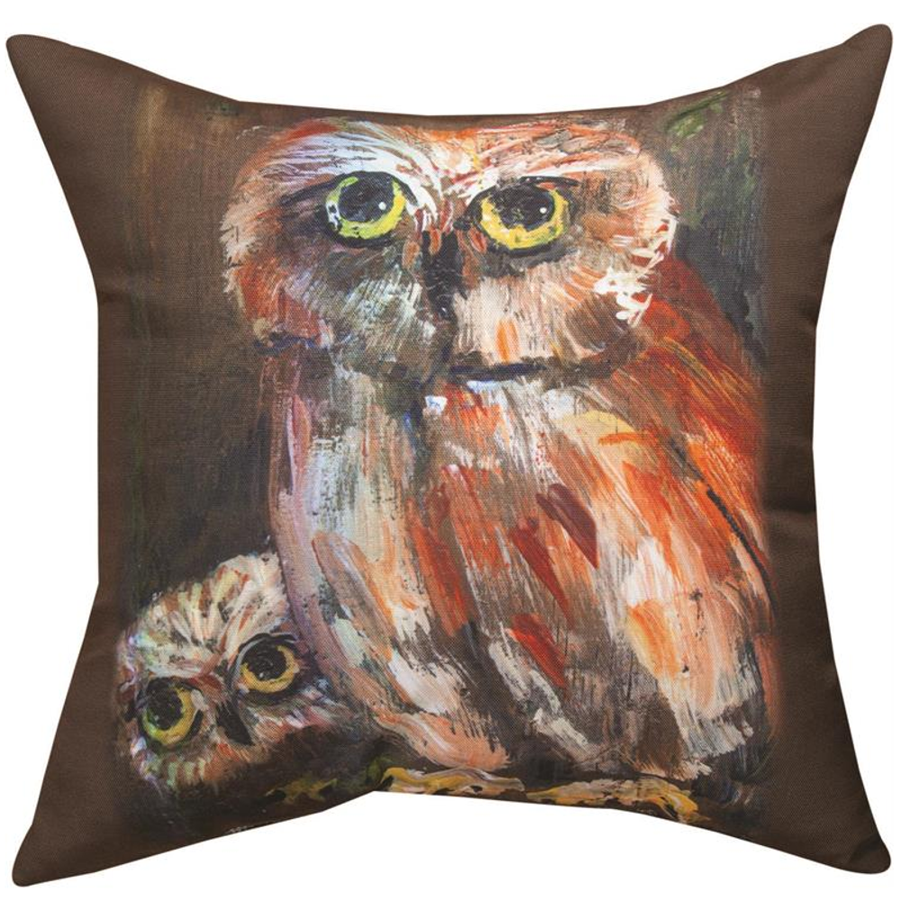 Mama Owl and Baby Throw Pillow | MWWSLMOAB