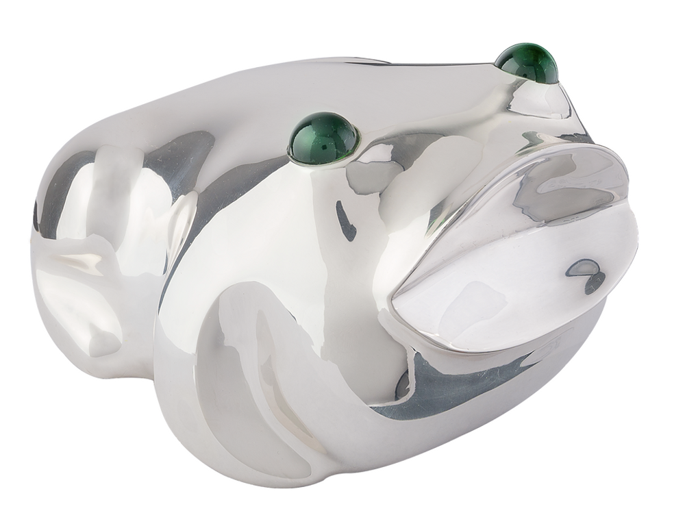 Frog Medium Silver Plated Sculpture | RV26 | D'Argenta