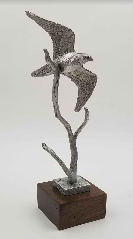 Falcon Pewter Figurine | Andy Schumann | SCHFalconSculp