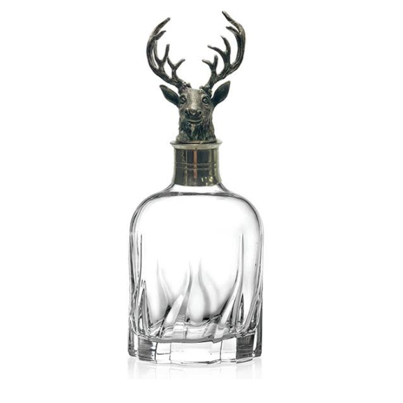 Menagerie Carved Pewter Stag Decanter