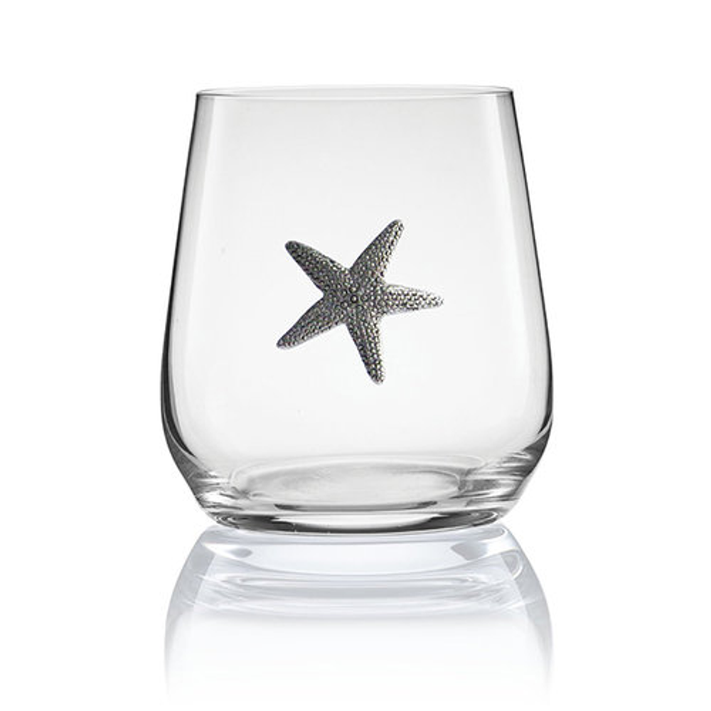 Starfish Stemless Wine/Cognac Glass Set of 2 | Menagerie | M-SRWS94-406
