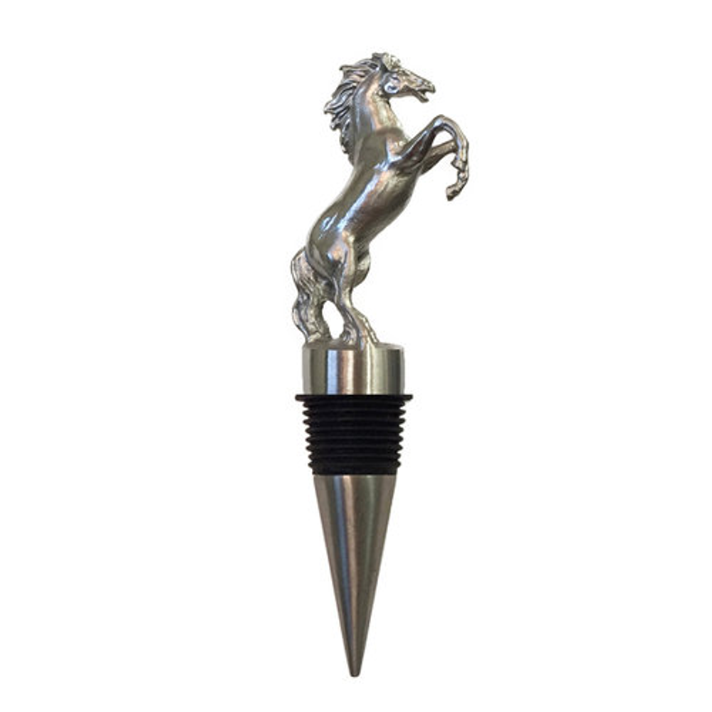 Carved Stainless Steel Horse Bottle Stopper | Menagerie | M-SSTH1-051