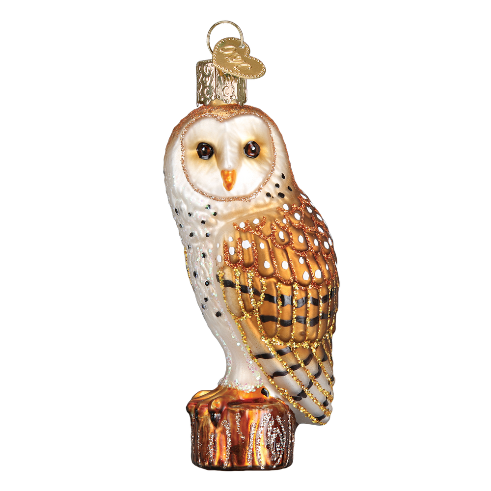 Barn Owl Glass Ornament | OWC16118