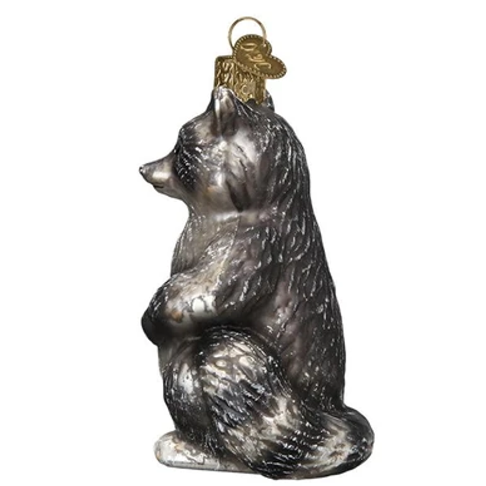 Vintage Raccoon Glass Ornament | OWC51010