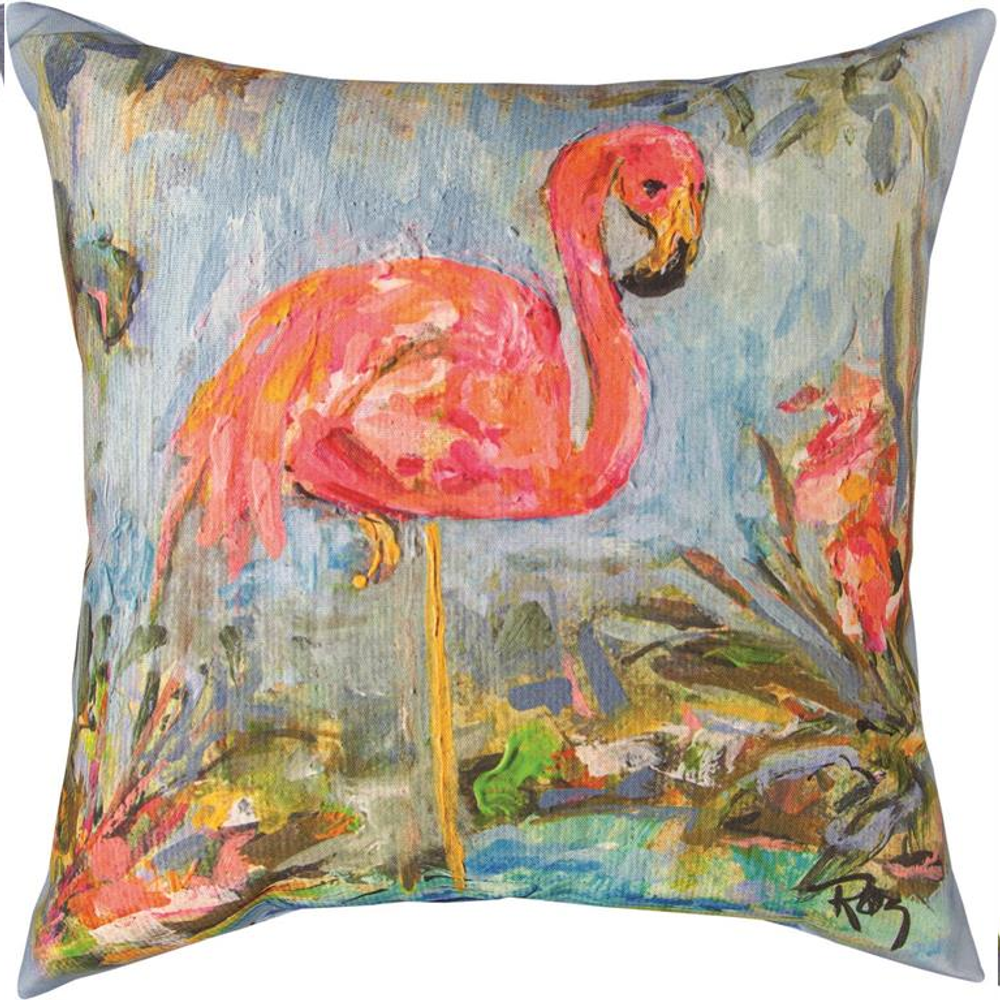 Flamingo Stand Throw Pillow | SLHFM