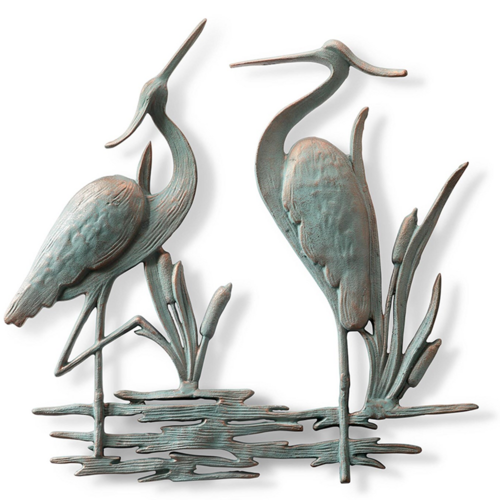 Double Heron Wall Plaque | 53026 | SPI Home