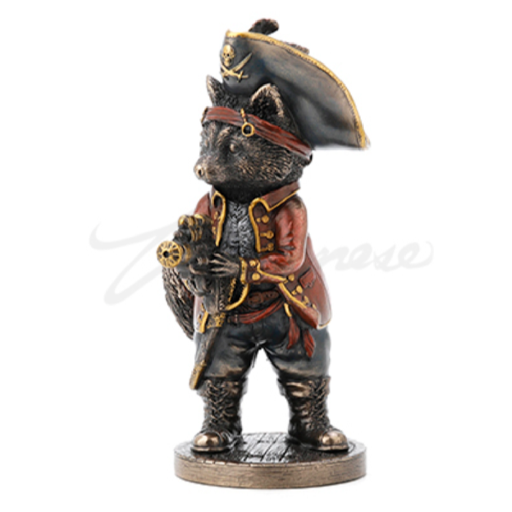 Jolly Roger Raccoon Buccaneer Sculpture | Unicorn Studios | WU77786A4