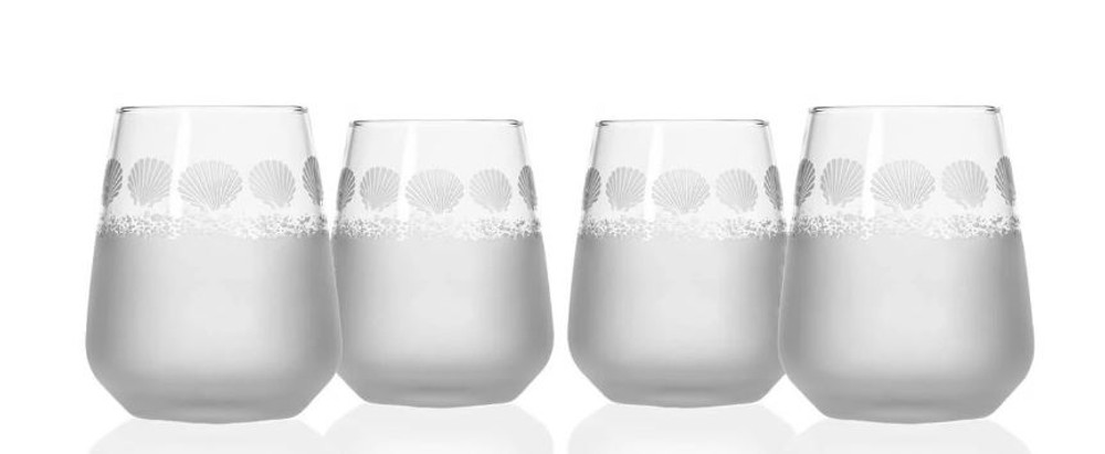 Sea Shore Stemless Wine Glass Set of 4 | Rolf Glass | 809557