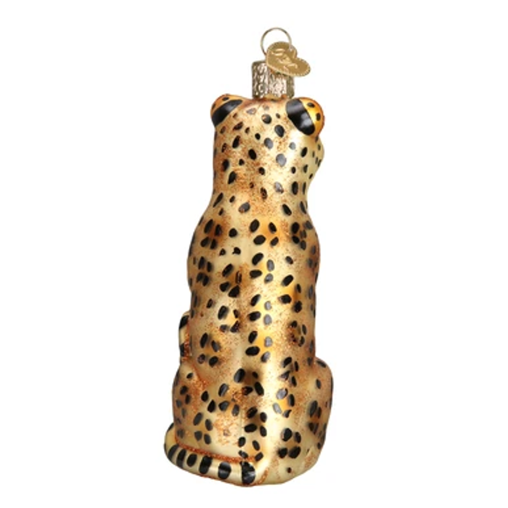 Leopard Glass  Ornament