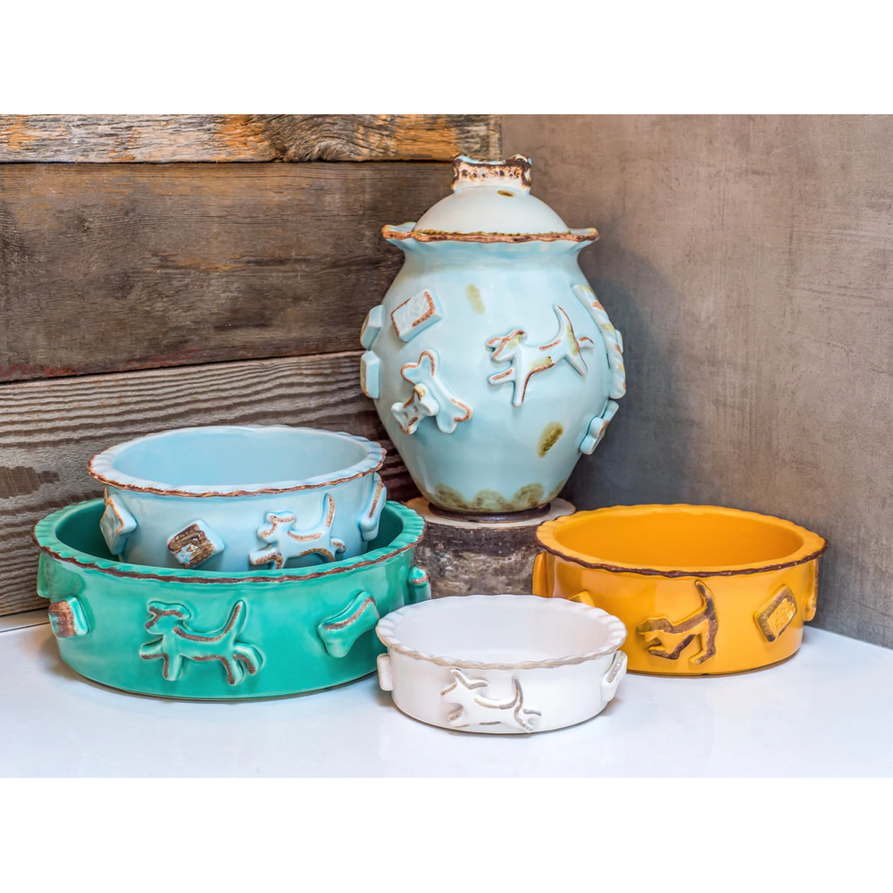 Green Stoneware Dog Bowl - Large | CCEPDLA3001