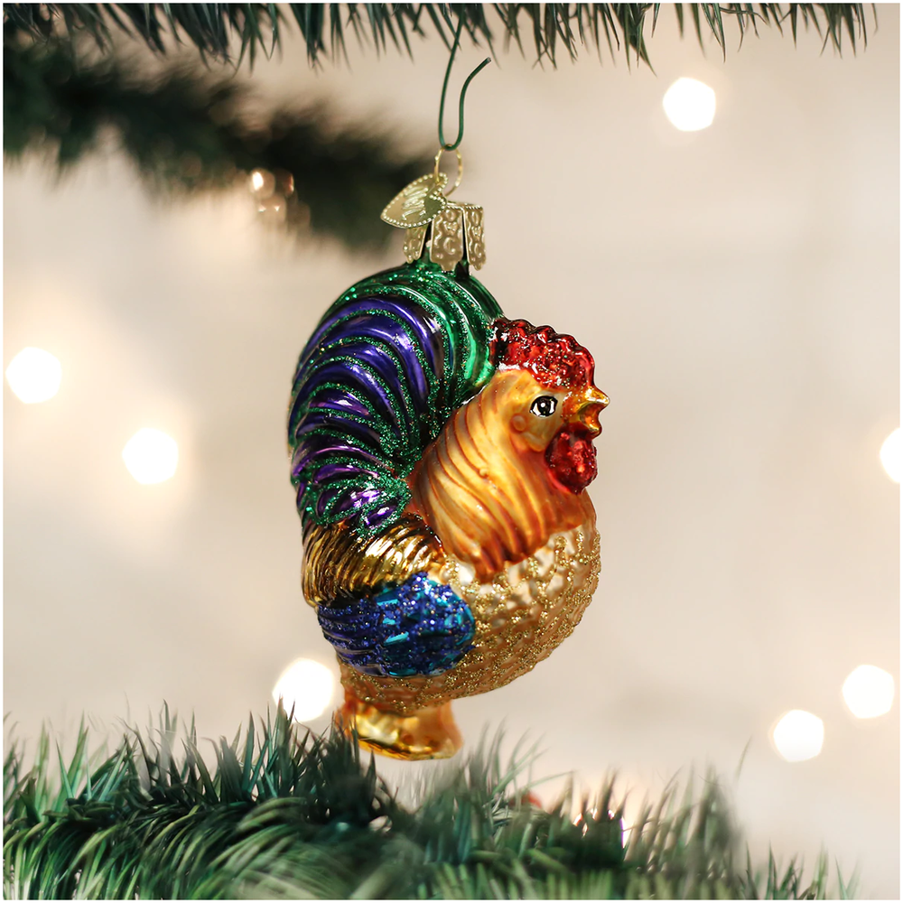 Rooster Glass Ornament | OWC16006