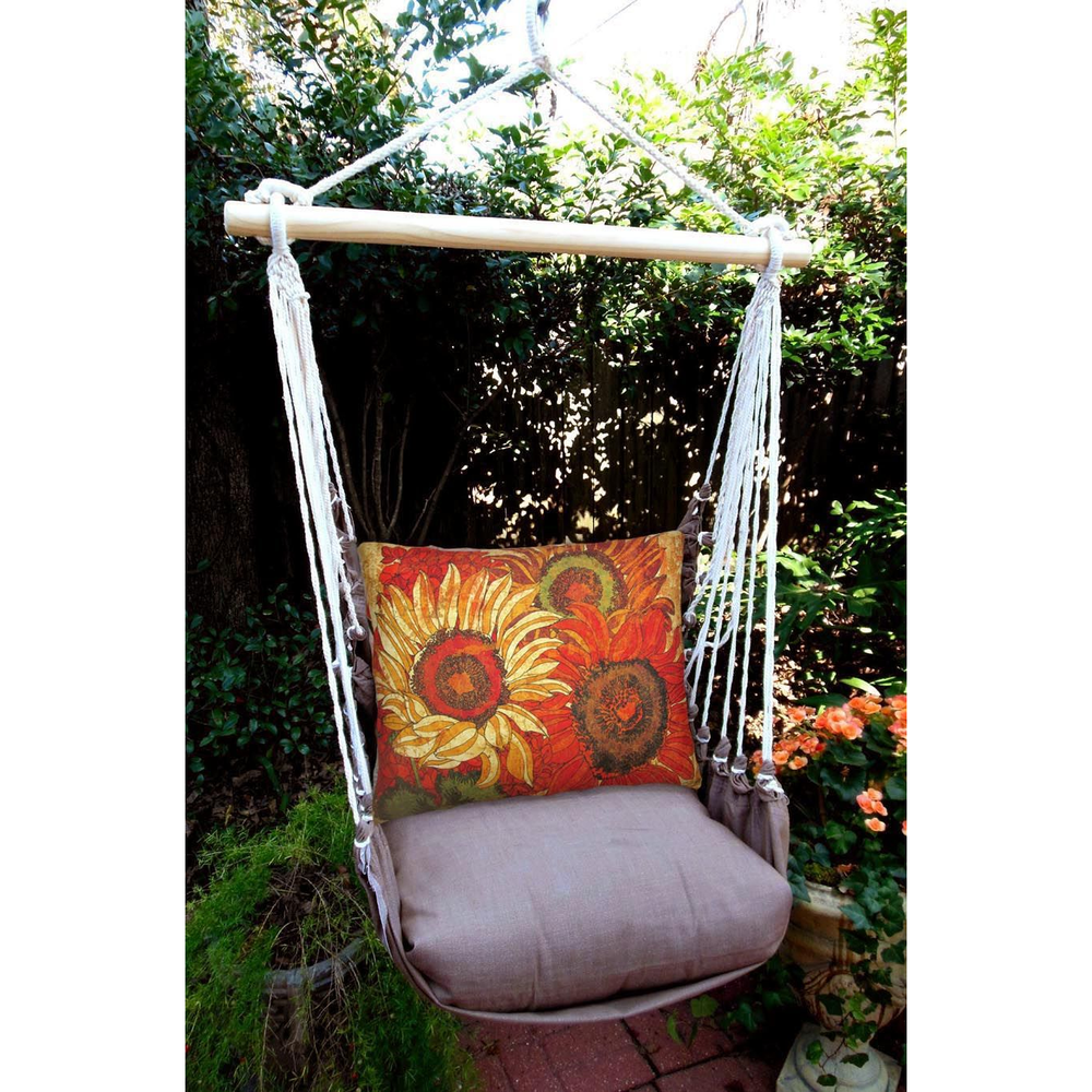 Flowers Hammock Chair Swing "Chocolate" | Magnolia Casual | CHTC701-SP
