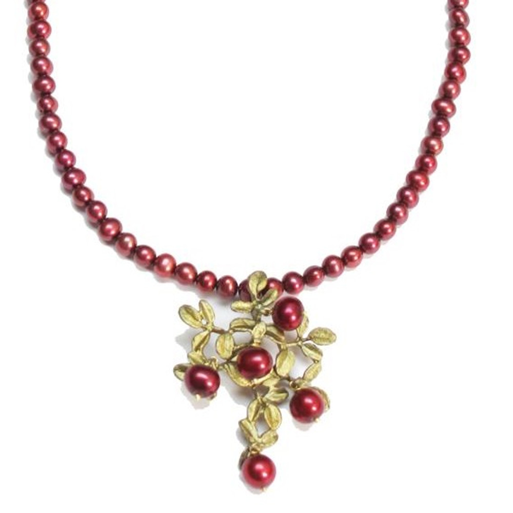 Cranberry Pearl Pendant Necklace | Michael Michaud Jewelry | SS8055bzcr -2