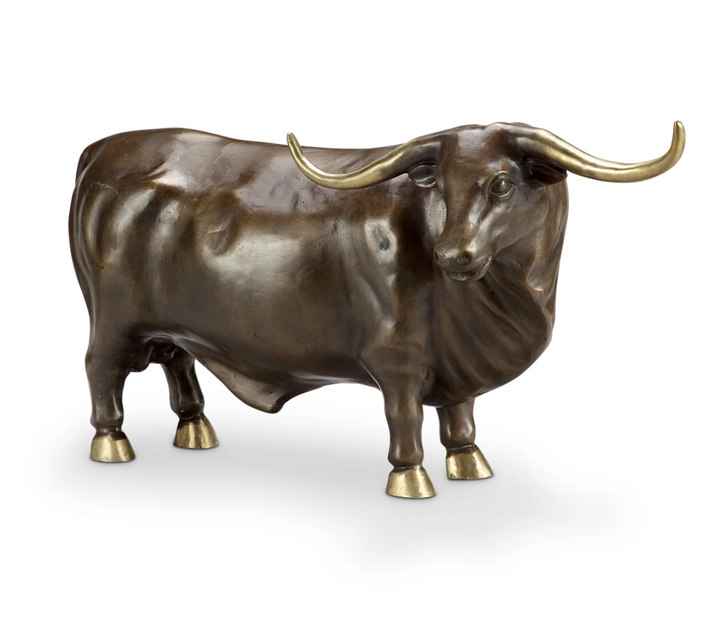 Bull Brass Sculpture | Ranch Master Bull Sculpture | SPI Home | 80317