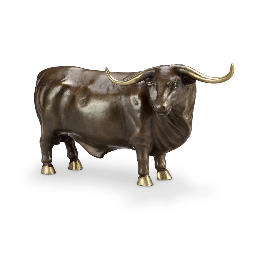 Bull Brass Sculpture | Ranch Master Bull Sculpture | SPI Home | 80317