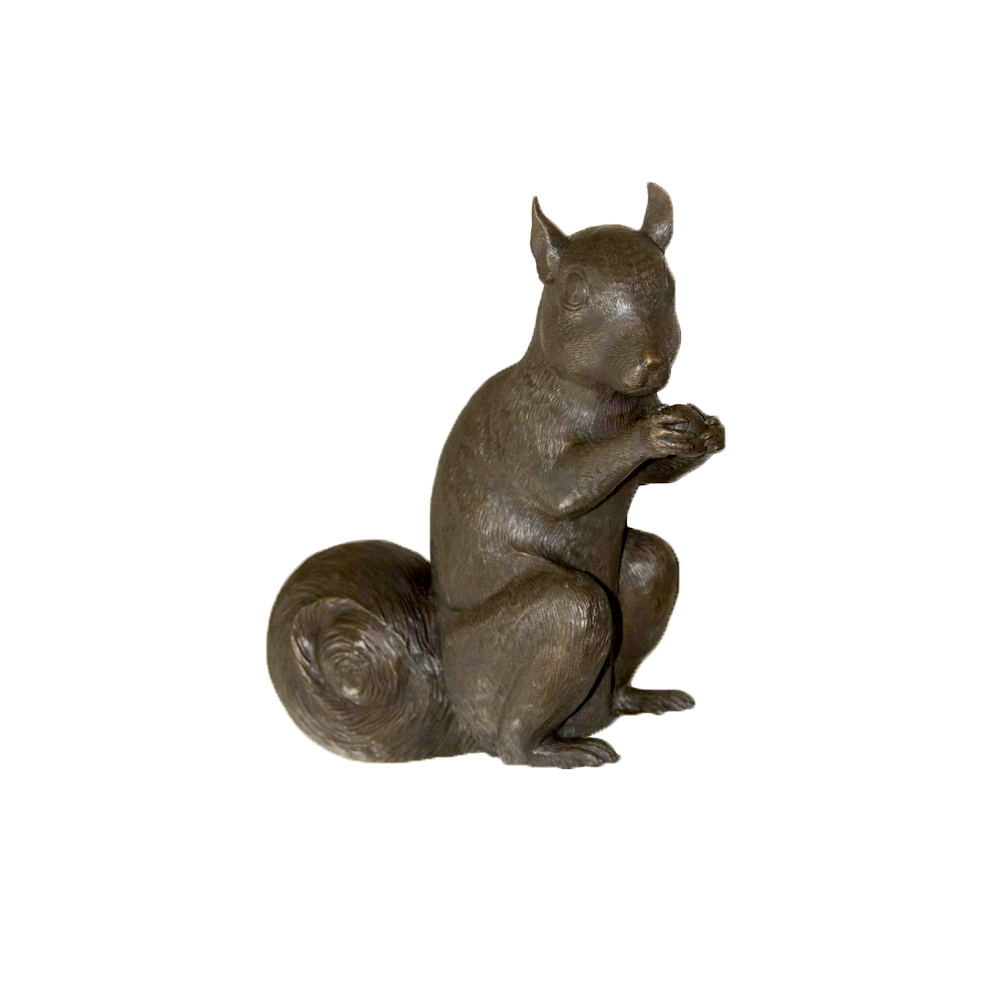 Squirrel Holding Nut Bronze Table-top Sculpture | Metropolitan Galleries | MGISRB057816