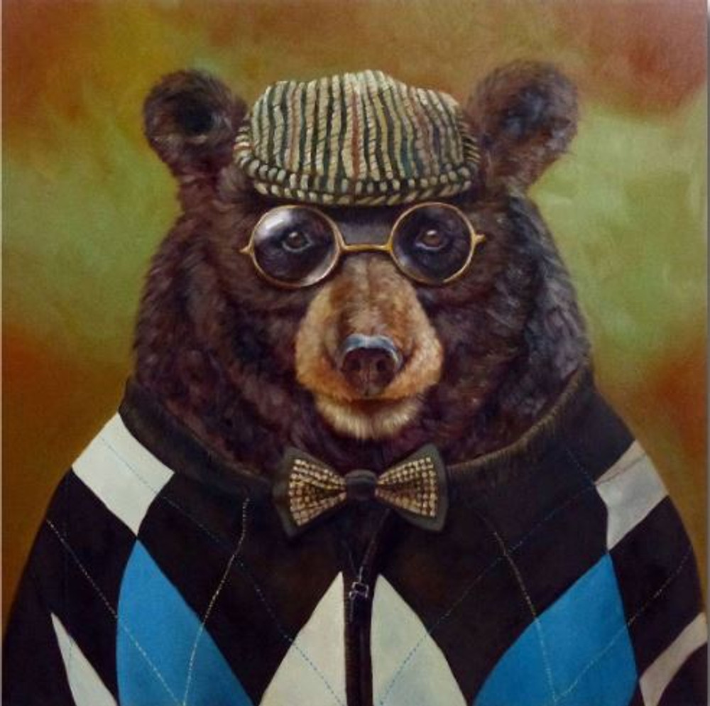 Bear Gallery Wrapped Canvas "Professor Bear" | MV197L