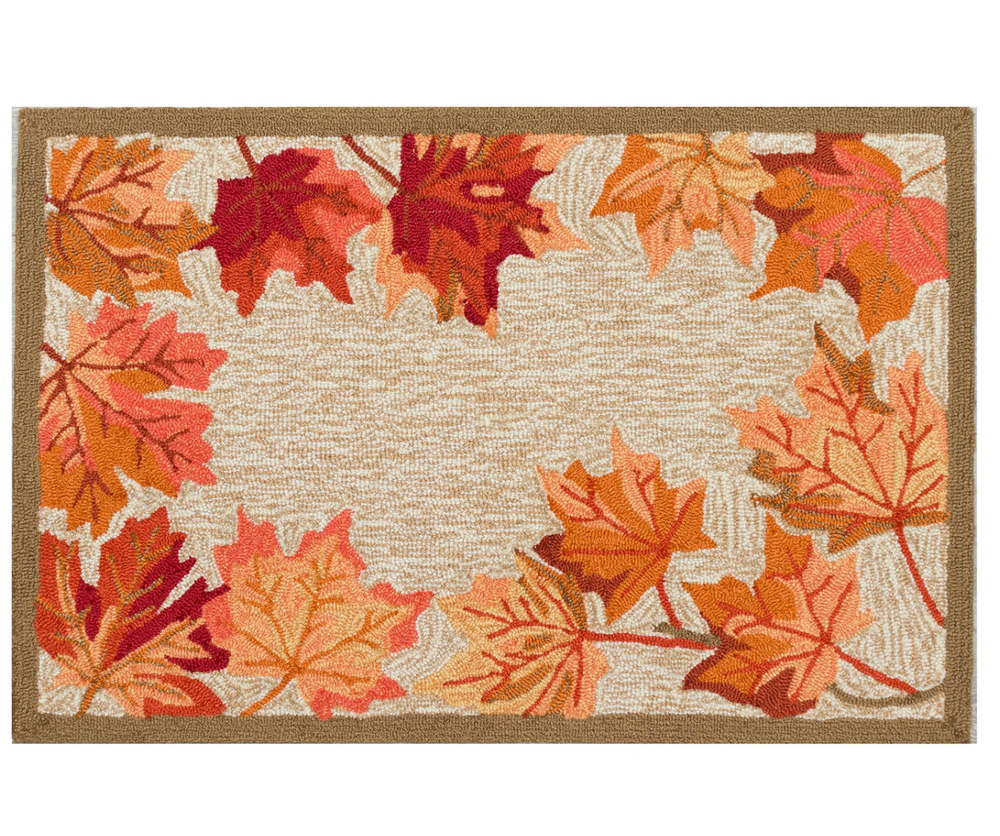 Hand Hooked Falling Leaves Indoor/Outdoor Rug 2x3 | TOGRVL23230312