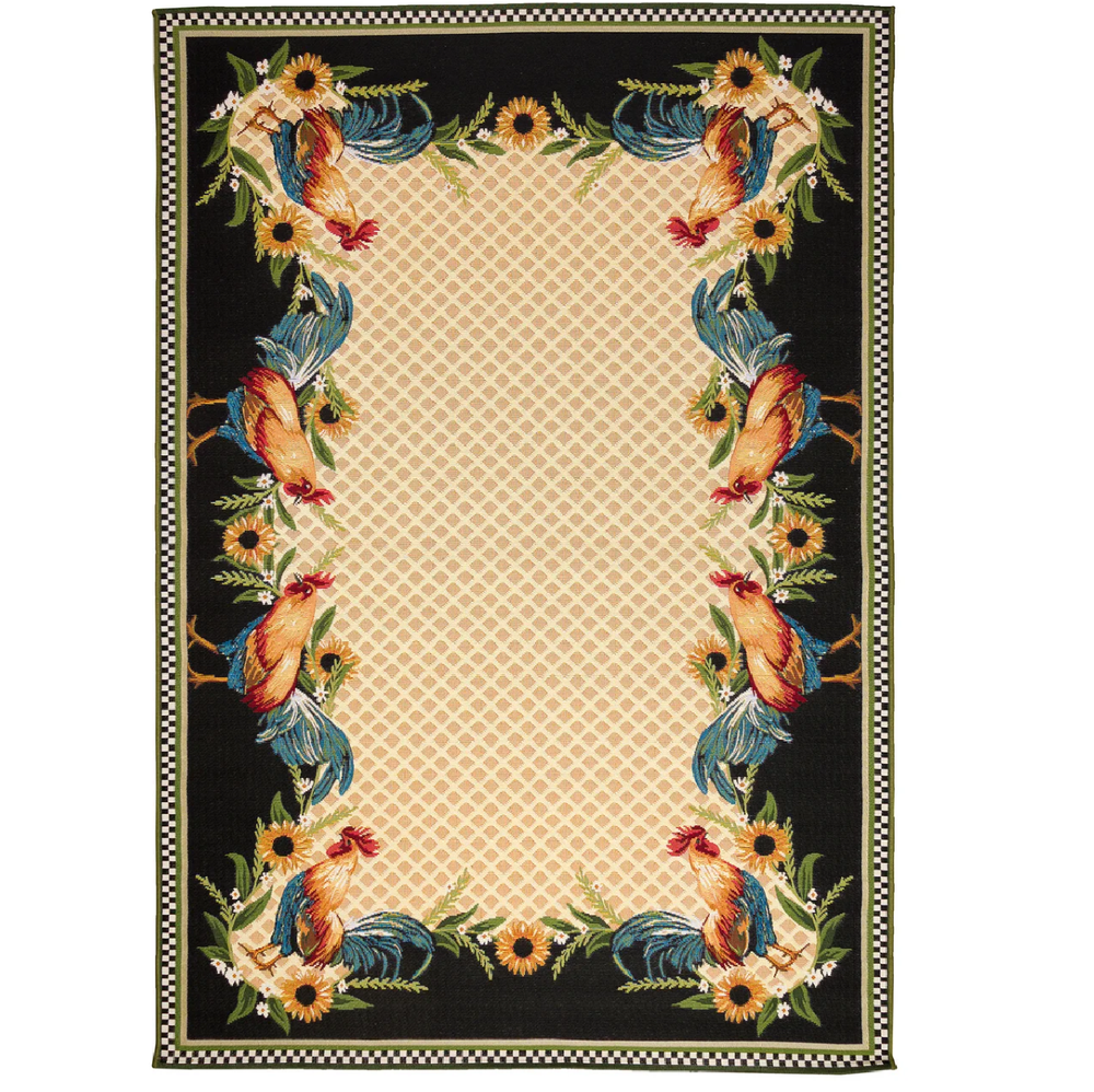 Rooster and Sunflower Indoor/Outdoor Rug