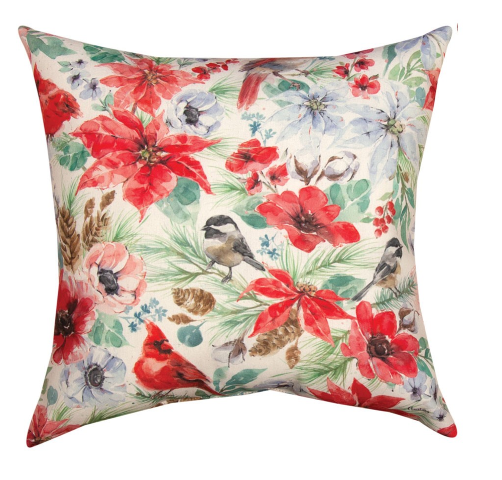 Juniper and Cardinal Indoor/Outdoor Pillow