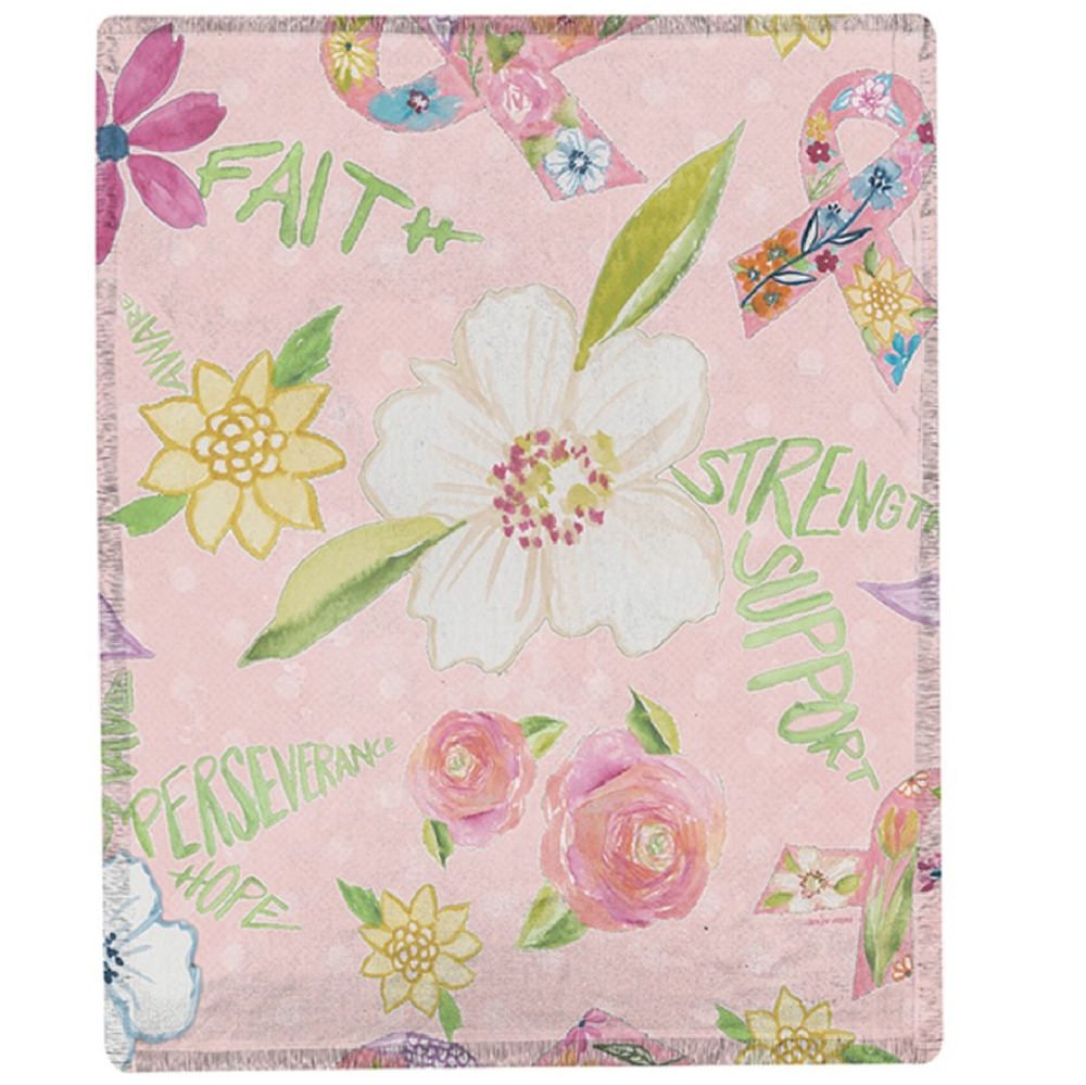 Pink Courage Poly Throw Blanket