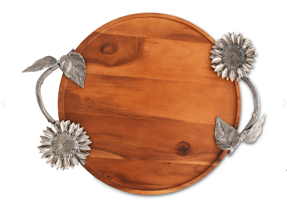 Sunflower Wood Serving Tray 