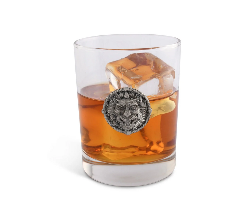 Set of 2 Lion Double Old Fashioned Glasses