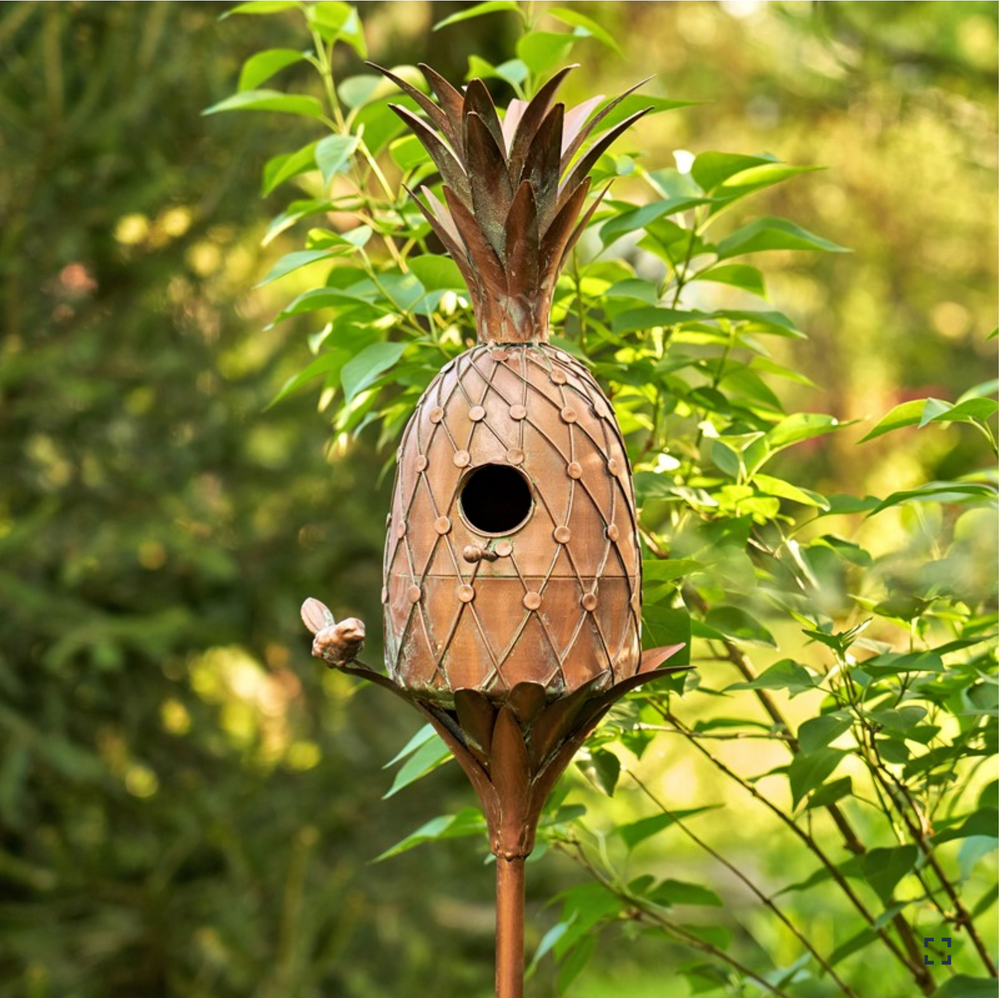 67 Inch Pineapple Iron Birdhouse with Copper Finish