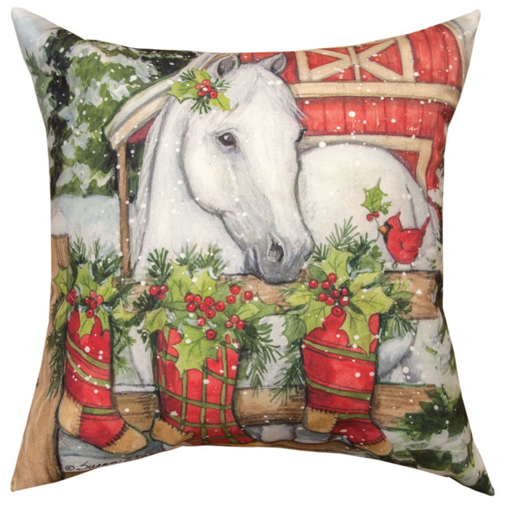 Holiday Horse Indoor/Outdoor Pillow