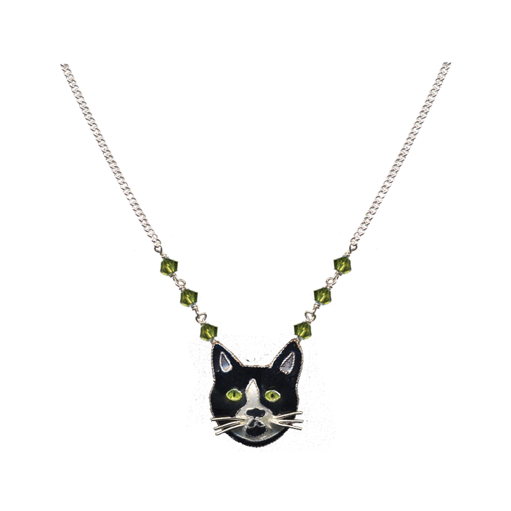 Cat Cloisonne Small Necklace | Bamboo Jewelry | bj0163sn