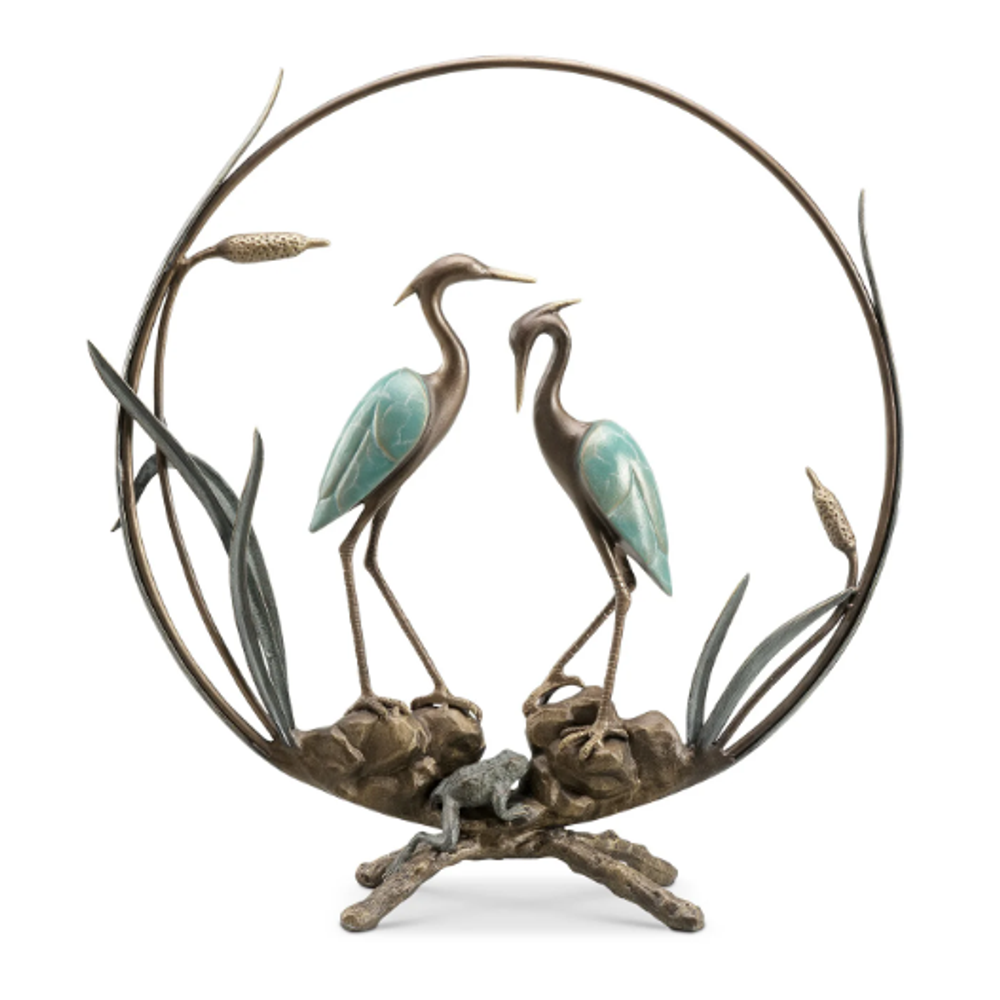 Romantic Heron Pair Sculpture