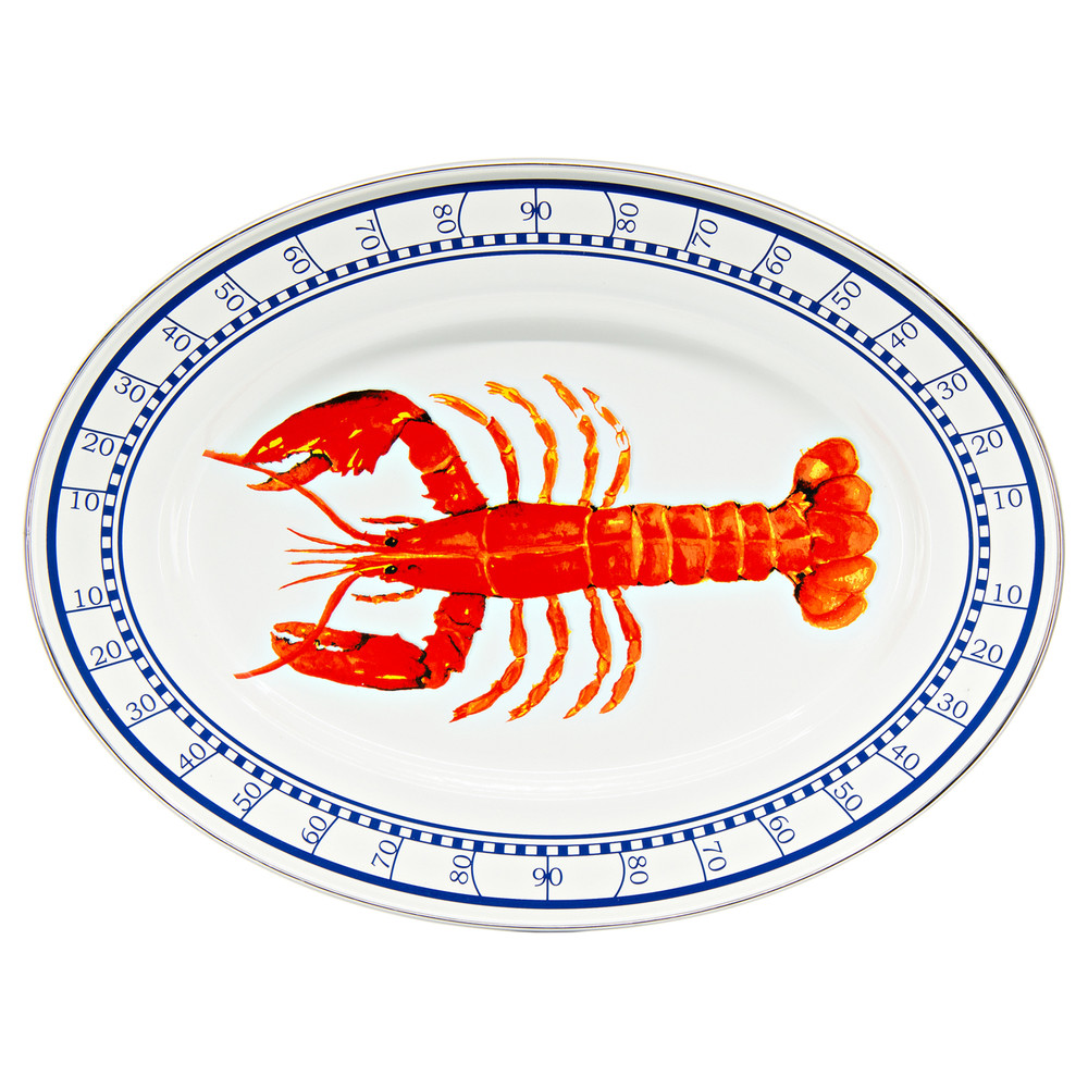 Lobster Enamel Ware Oval Platter